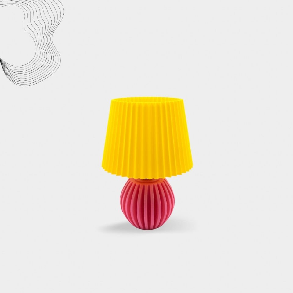 Striped Çocuk Abajur sarı
