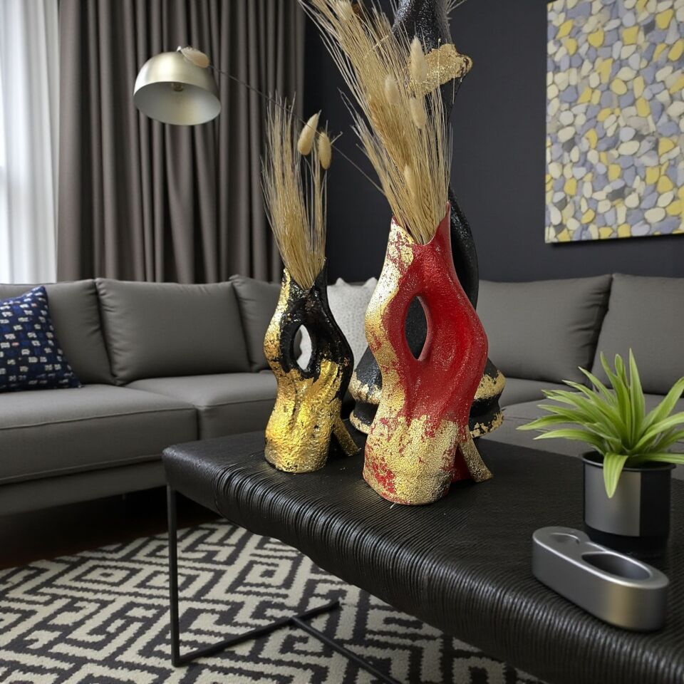 Diva Vase Sanatsal Vazo 2 boy takım