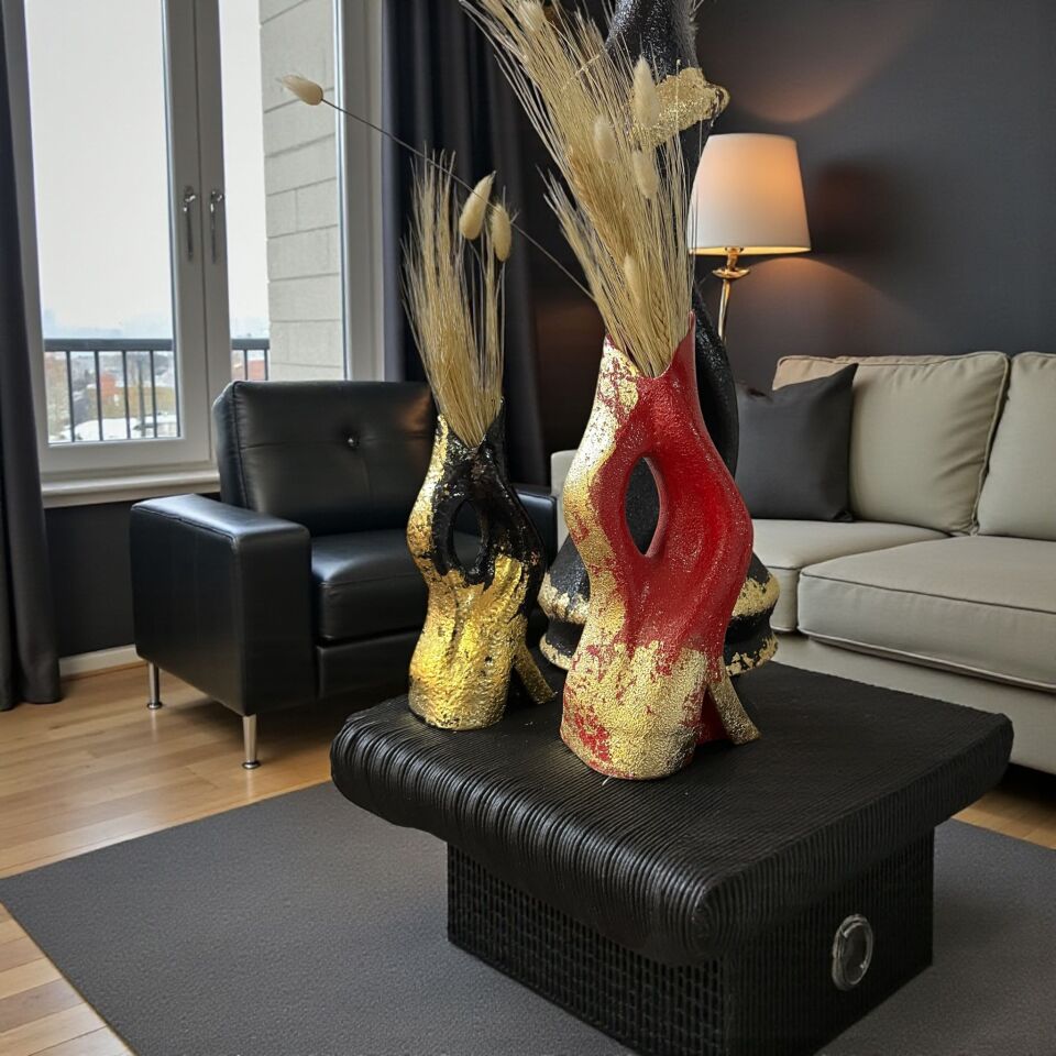 Diva Vase Sanatsal Vazo 2 boy takım