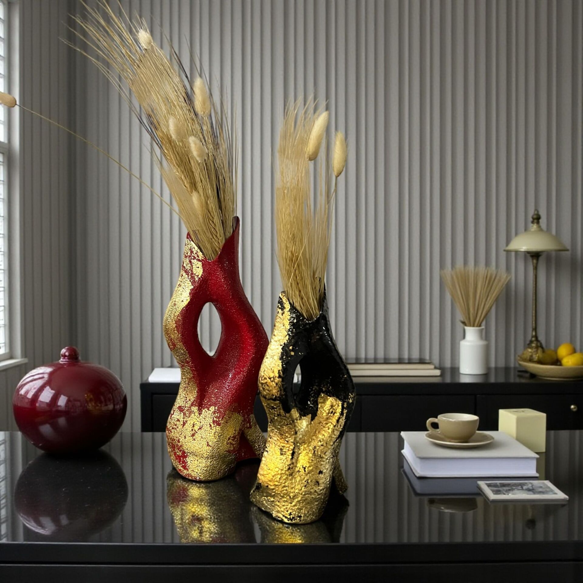 Diva Vase Sanatsal Vazo 2 boy takım